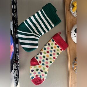 Set of Oversized Knit Christmas Stockings